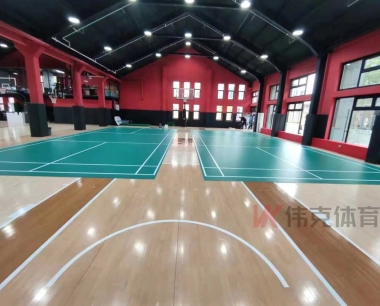 松江九亭大街CBT篮球馆运动地板安装完成